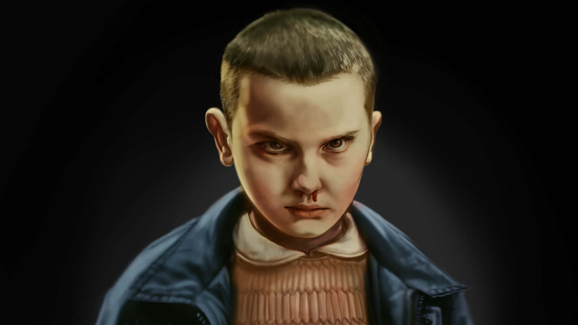 Young Stranger Things Eleven Artwork Wallpaper