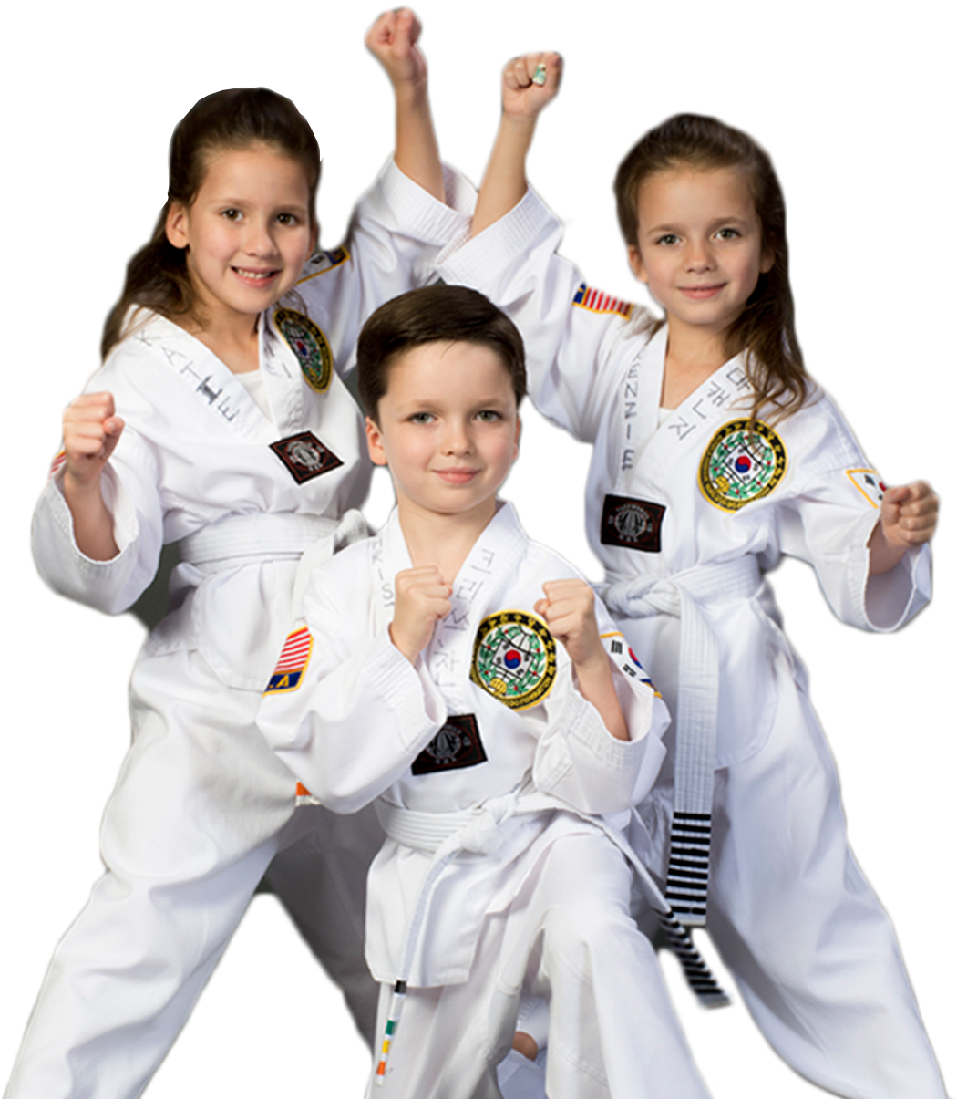Young Taekwondo Students Posing PNG