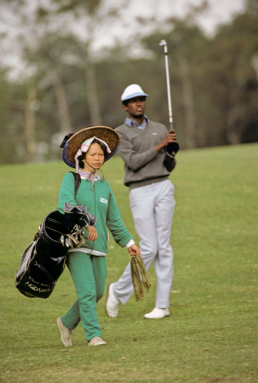Vijay Singh in his youth during a golf practice Wallpaper