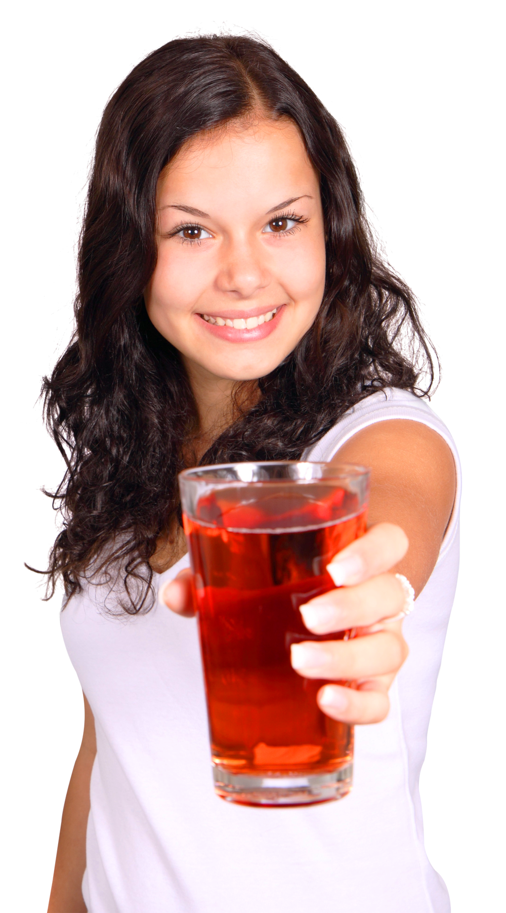 Young Woman Offering Drink PNG