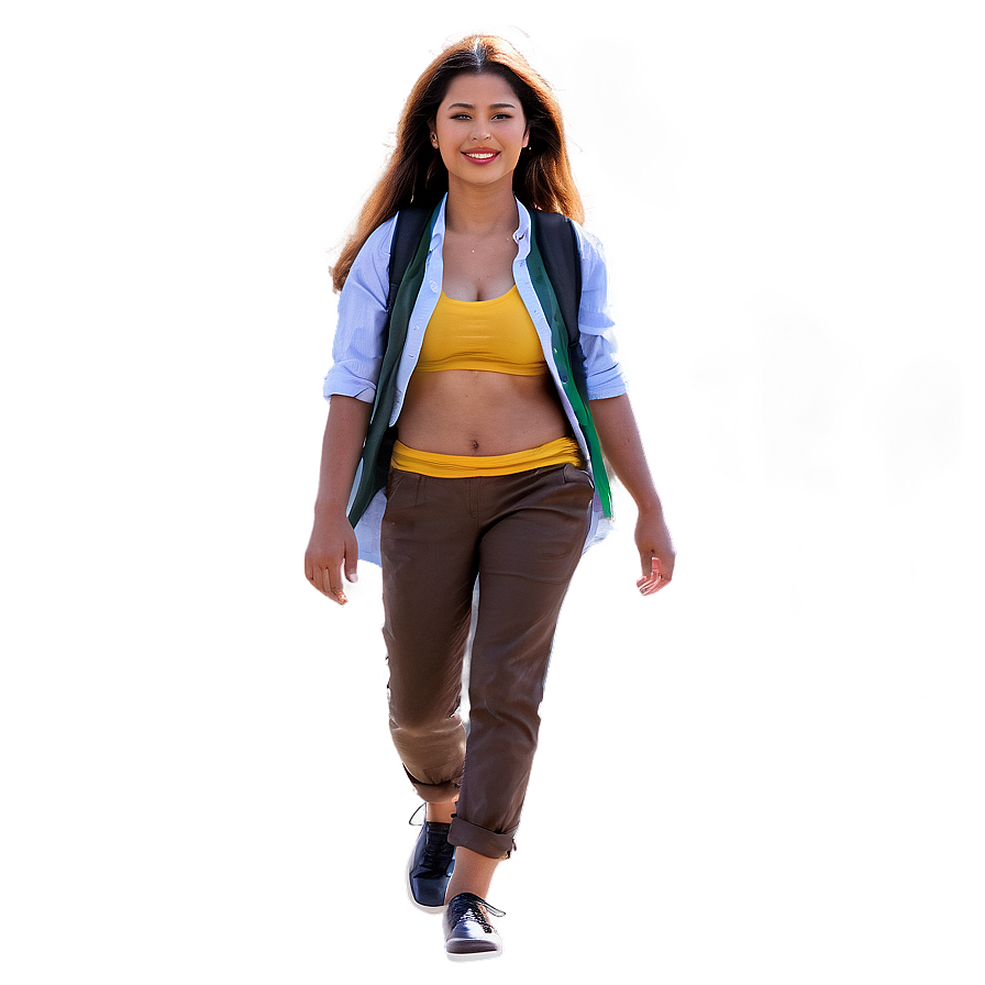 Young Woman Walking Png Sva PNG