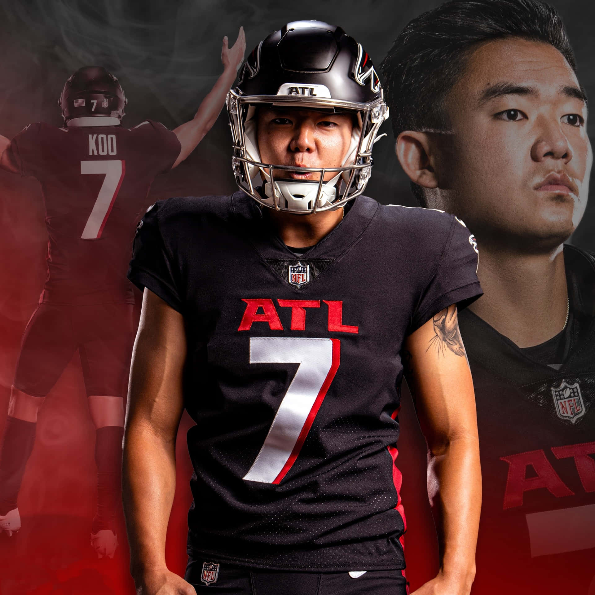 Younghoe Koo Atlanta Falcons Promotional Portrait Wallpaper
