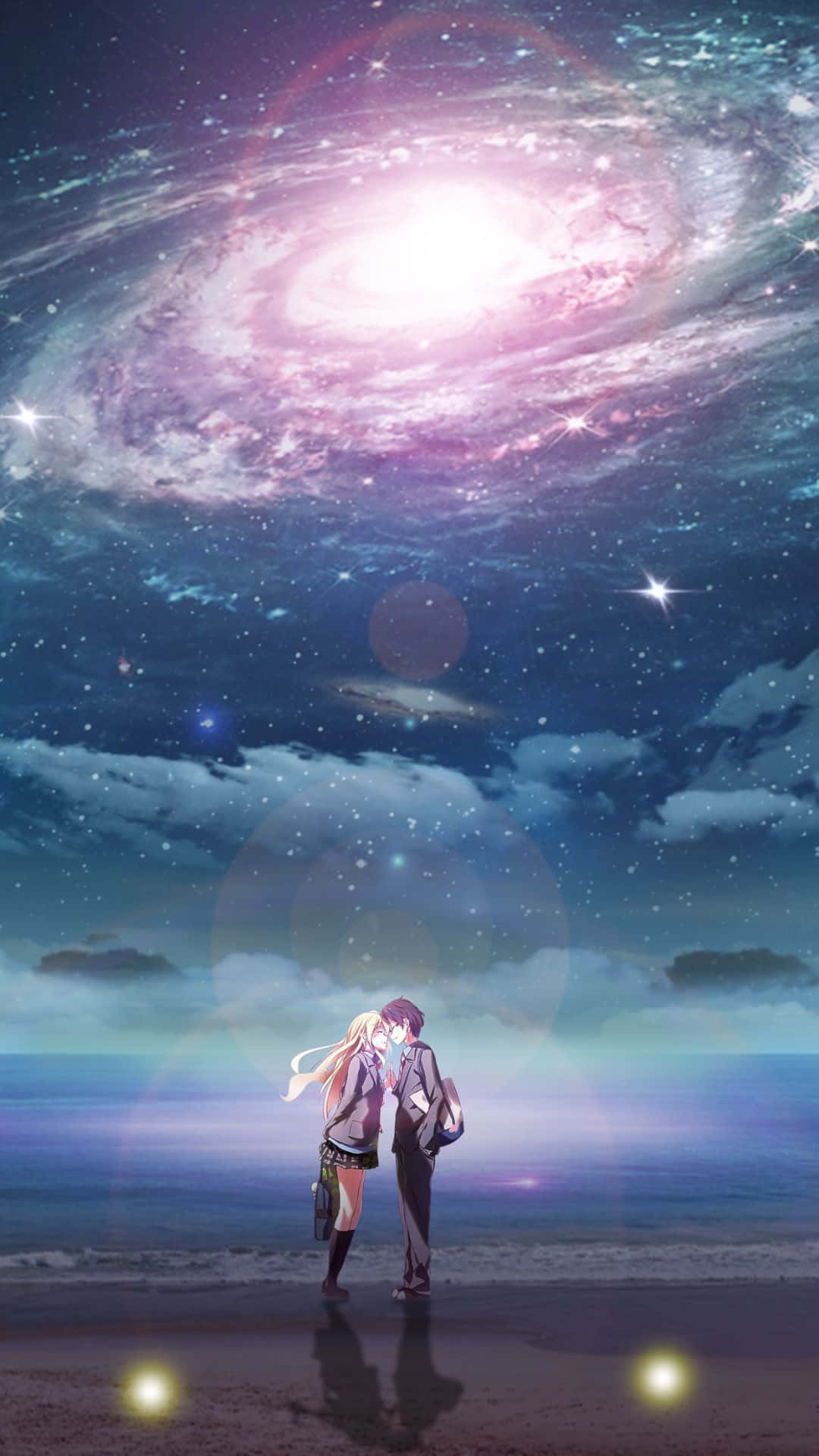 Letue Bugie In Aprile - Immagini Per Iphone Di Kōsei E Kaori Nella Nebulosa. Sfondo