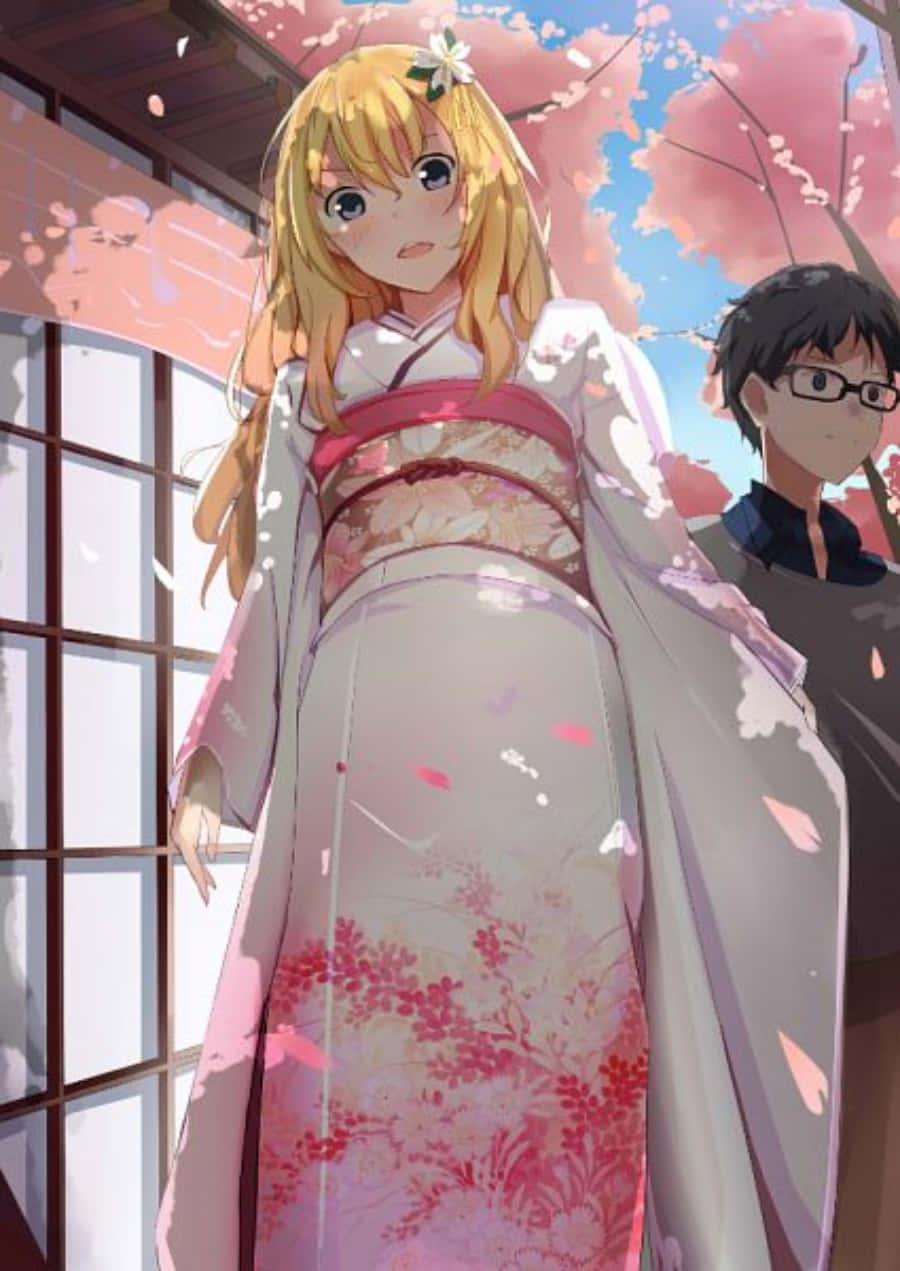 Your Lie In April Iphone Kaori Cherry Blossoms Pictures Wallpaper