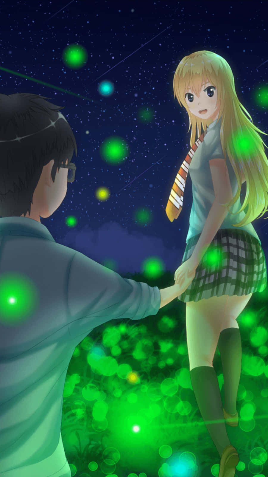 Your Lie In April Iphone Kaori Green Neon Pictures Wallpaper