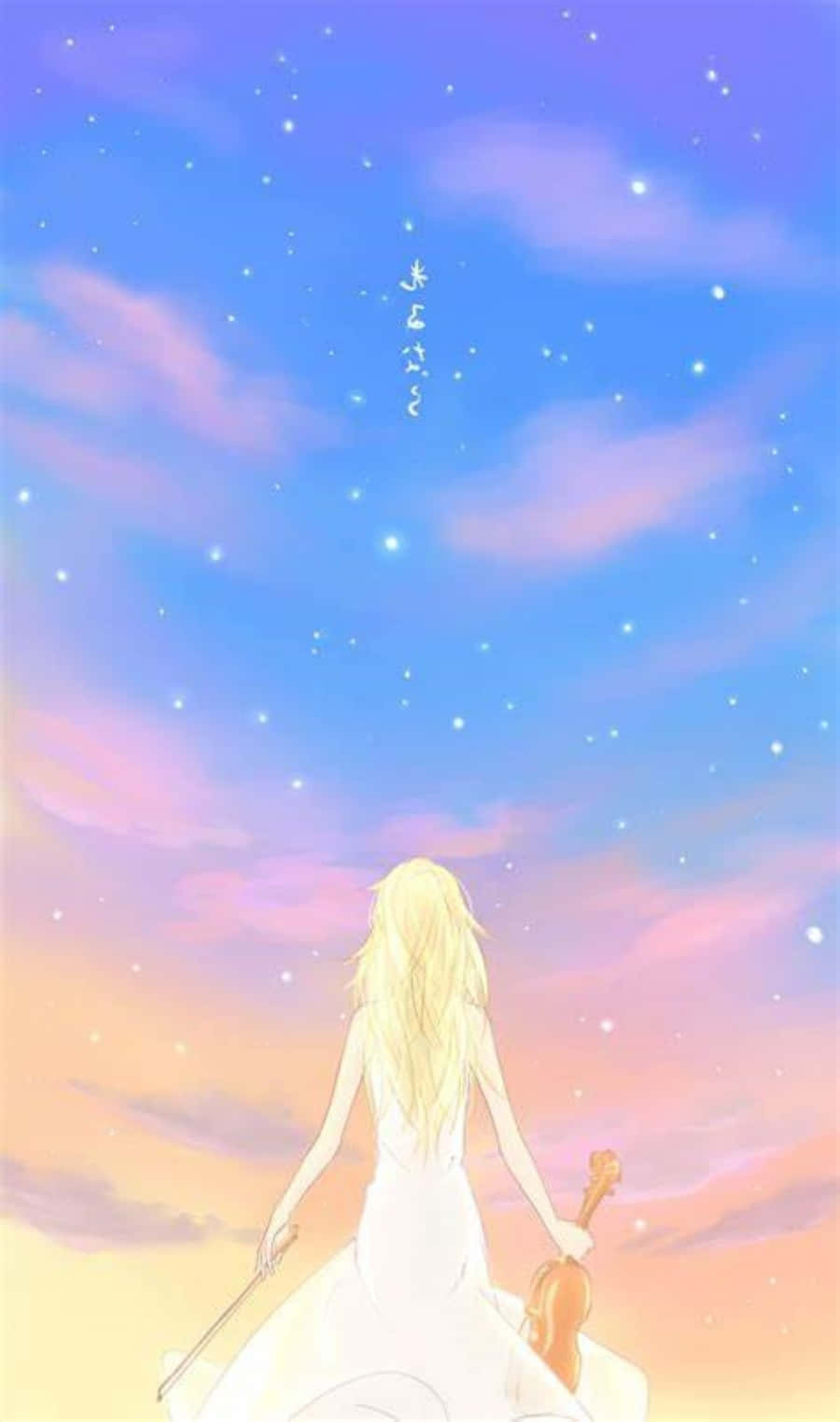Dinlögn I April Iphone Kaori Galaxy Sky-bilder. Wallpaper