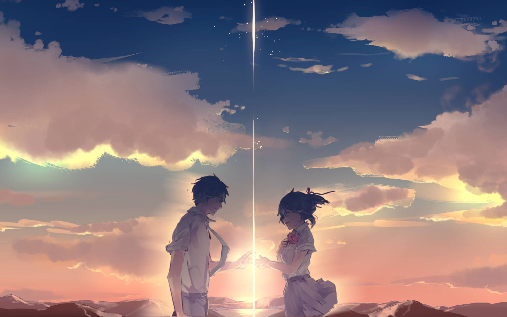 Your Name Anime Aesthetic Sunset Wallpaper