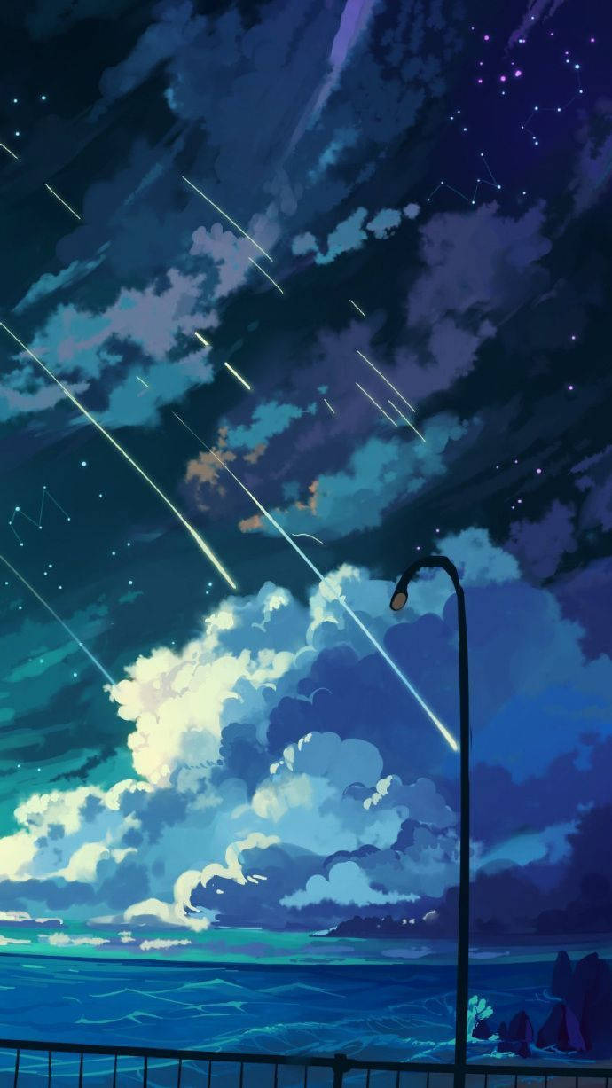 Your Name iPhone Clouds And Meteors Wallpaper