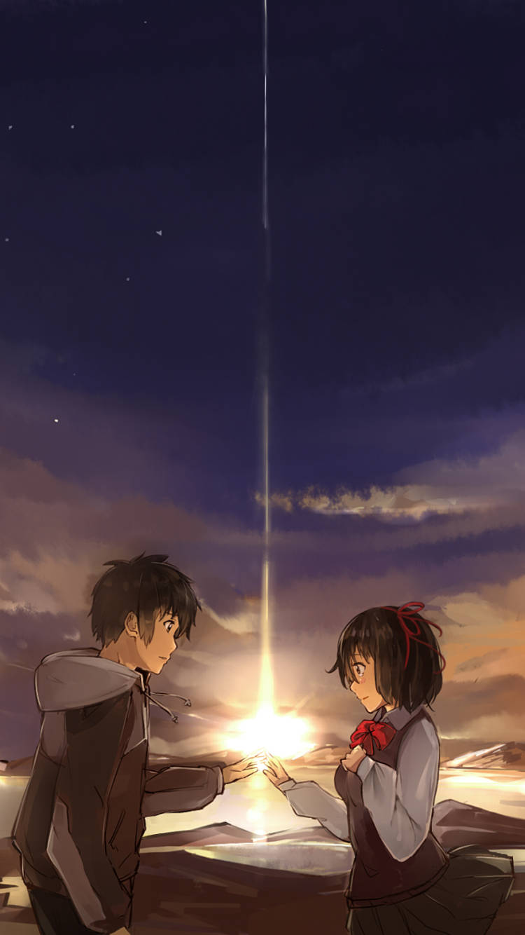 Your Name iPhone Holding Light Hands Wallpaper