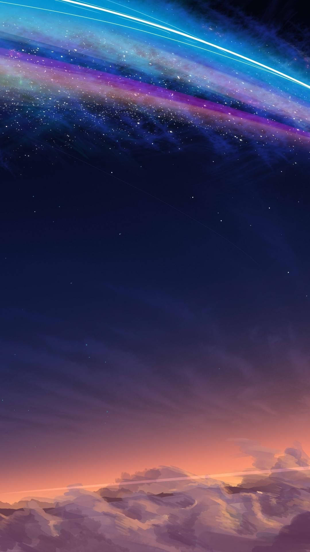 Your Name iPhone Meteor Trails Sky Wallpaper