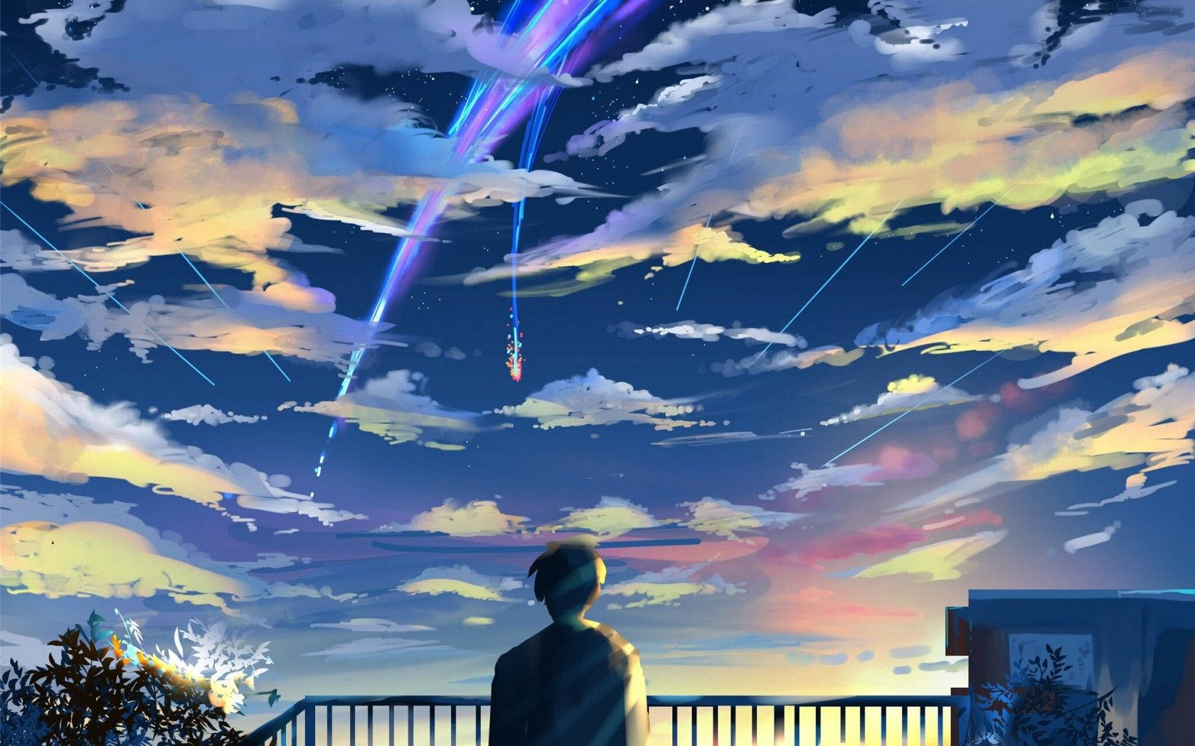 Discover the miraculous adventures of Taki Tachibana and Mitsuha Miyamizu in the anime film 'Your Name' Wallpaper