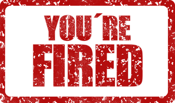 Youre Fired Red Text Black Background PNG