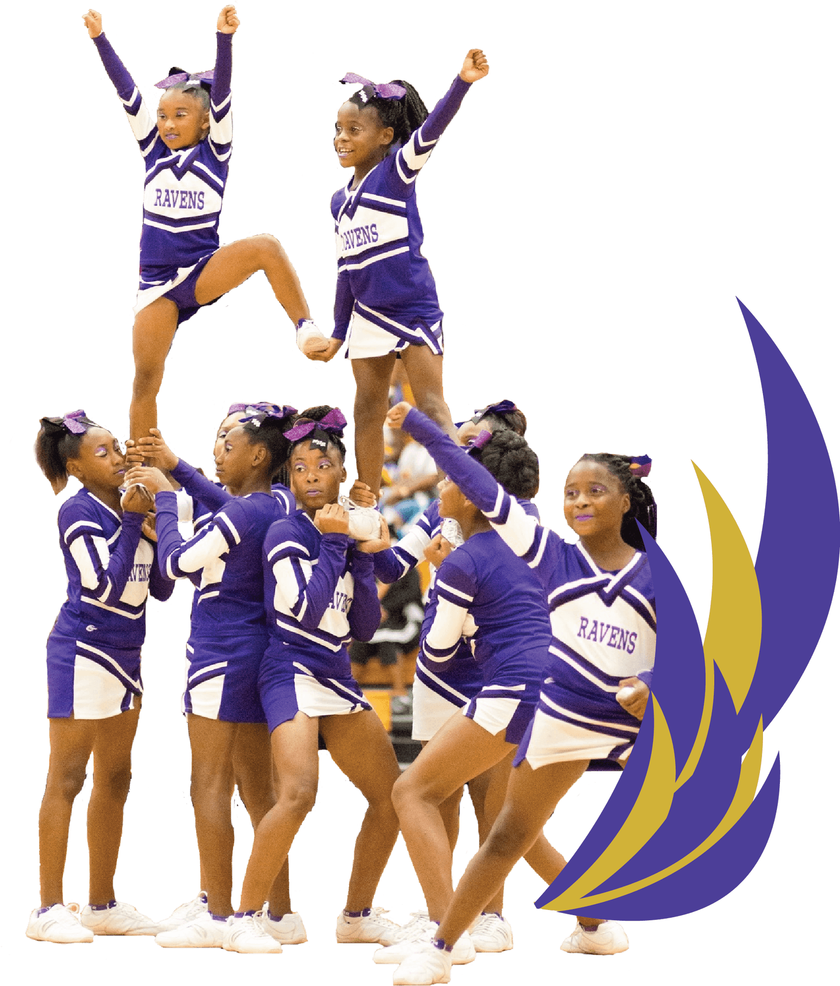 Youth Cheerleading Team Performance PNG