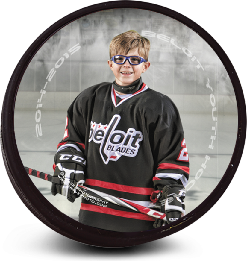 Youth Hockey Player Portrait PNG