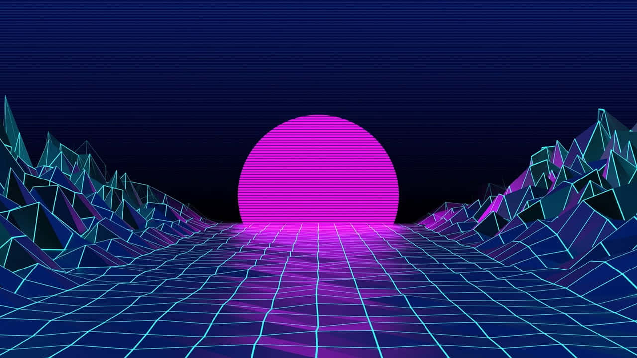 Neon Retro Wave Youtube Banner Background