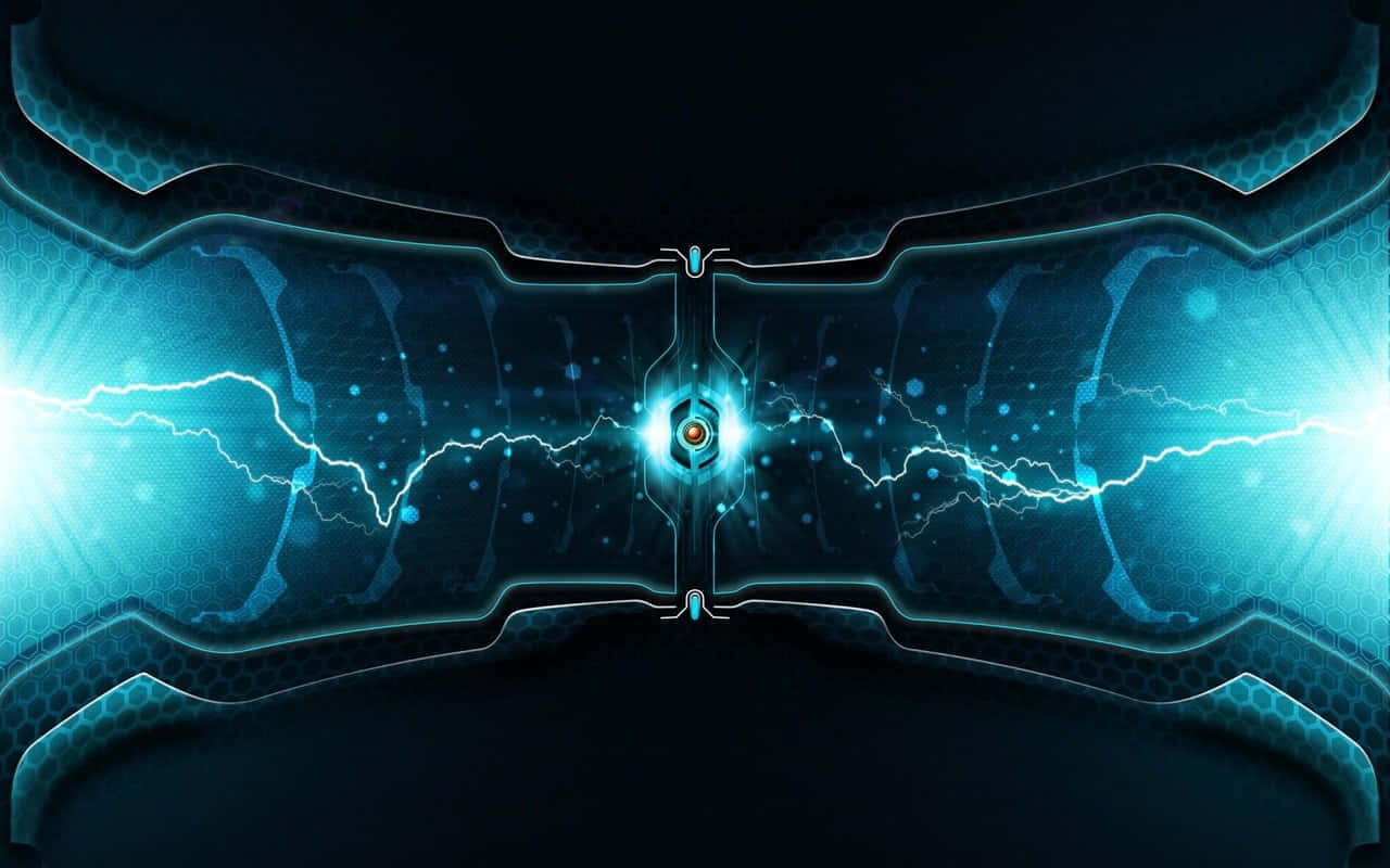 Futuristic Blue Lightning Youtube Banner Background
