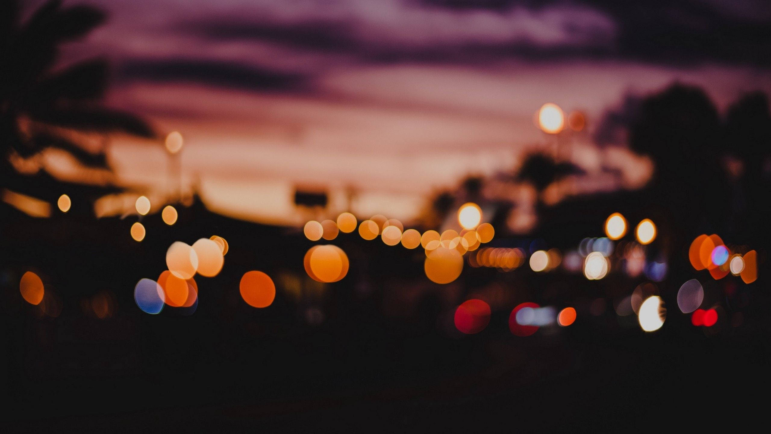Youtube Cover Blurry Street Lights Night Wallpaper