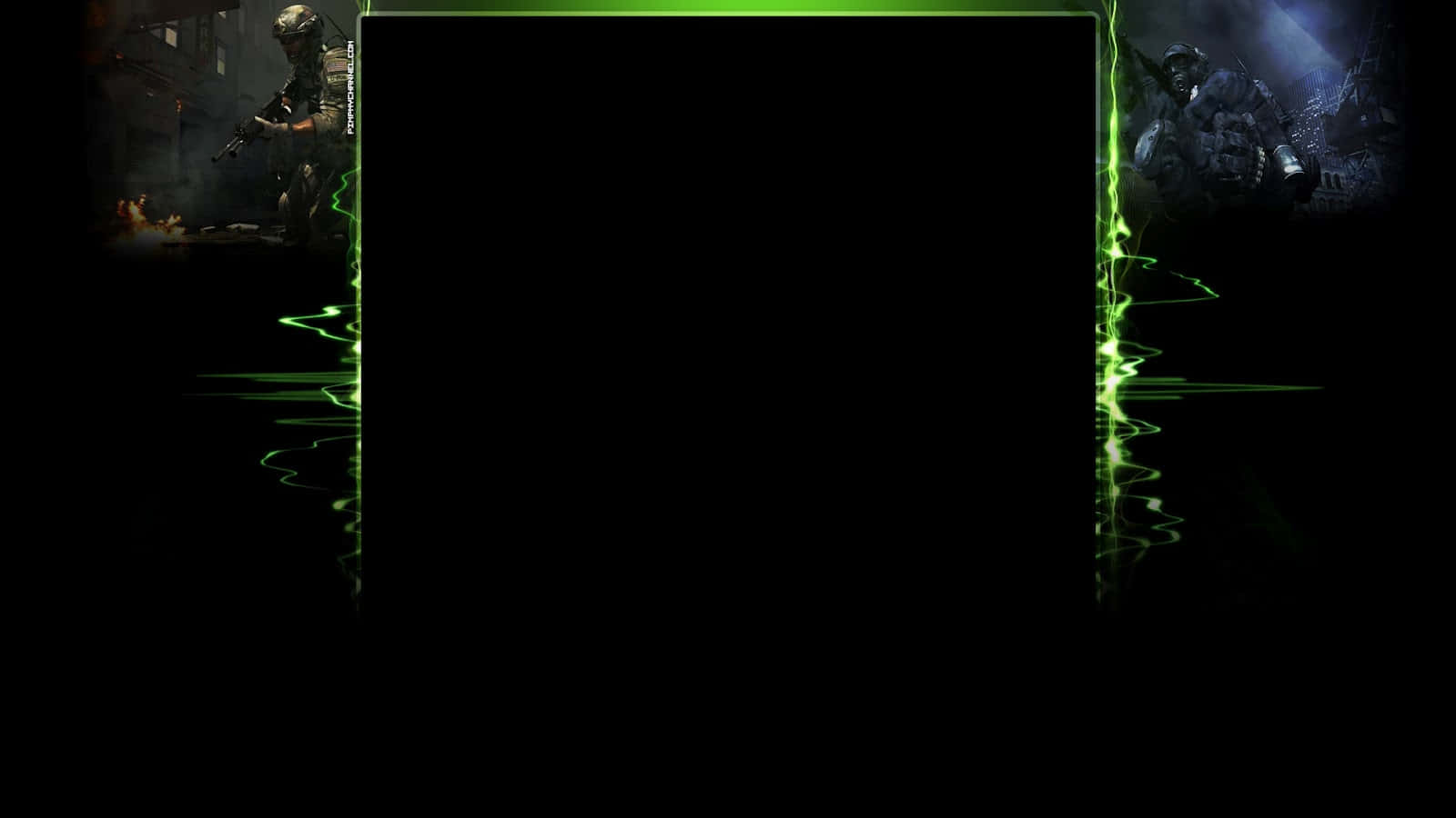Download A Dark Background With A Green Light Wallpaper 