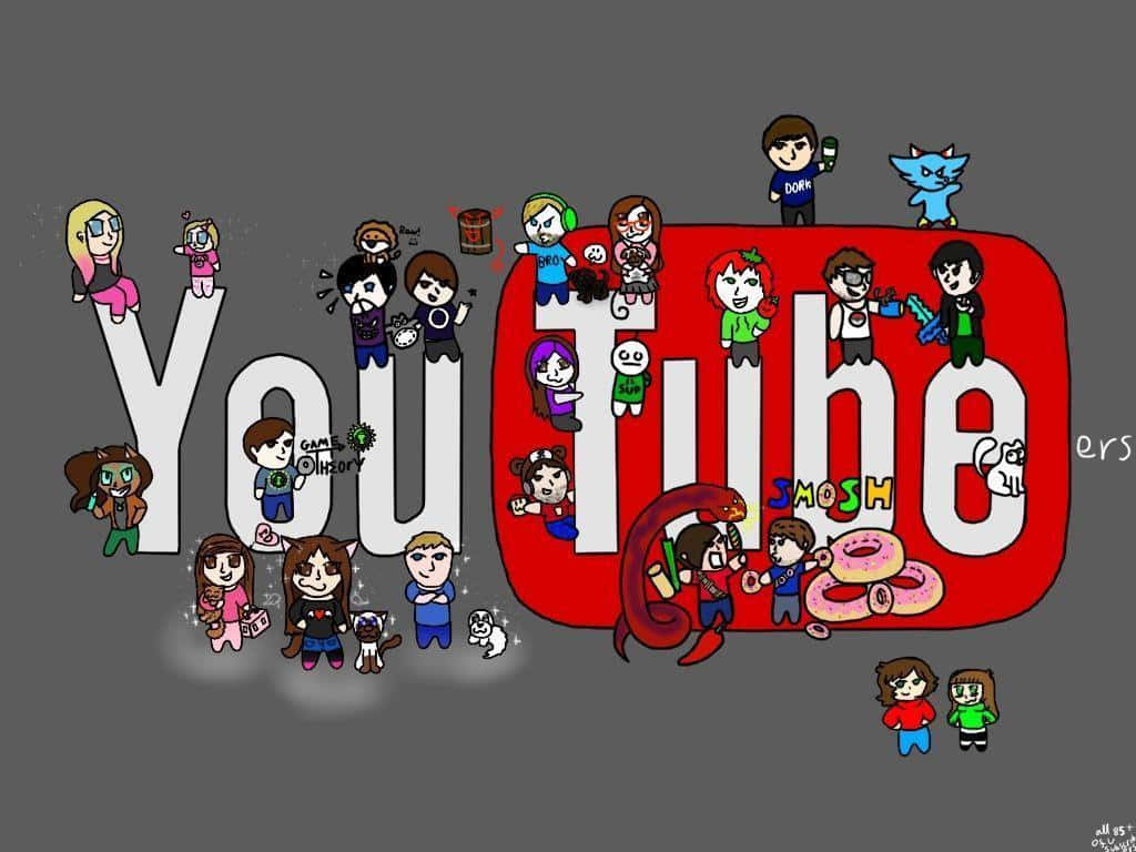 YouTube Logo on Vibrant Red Background
