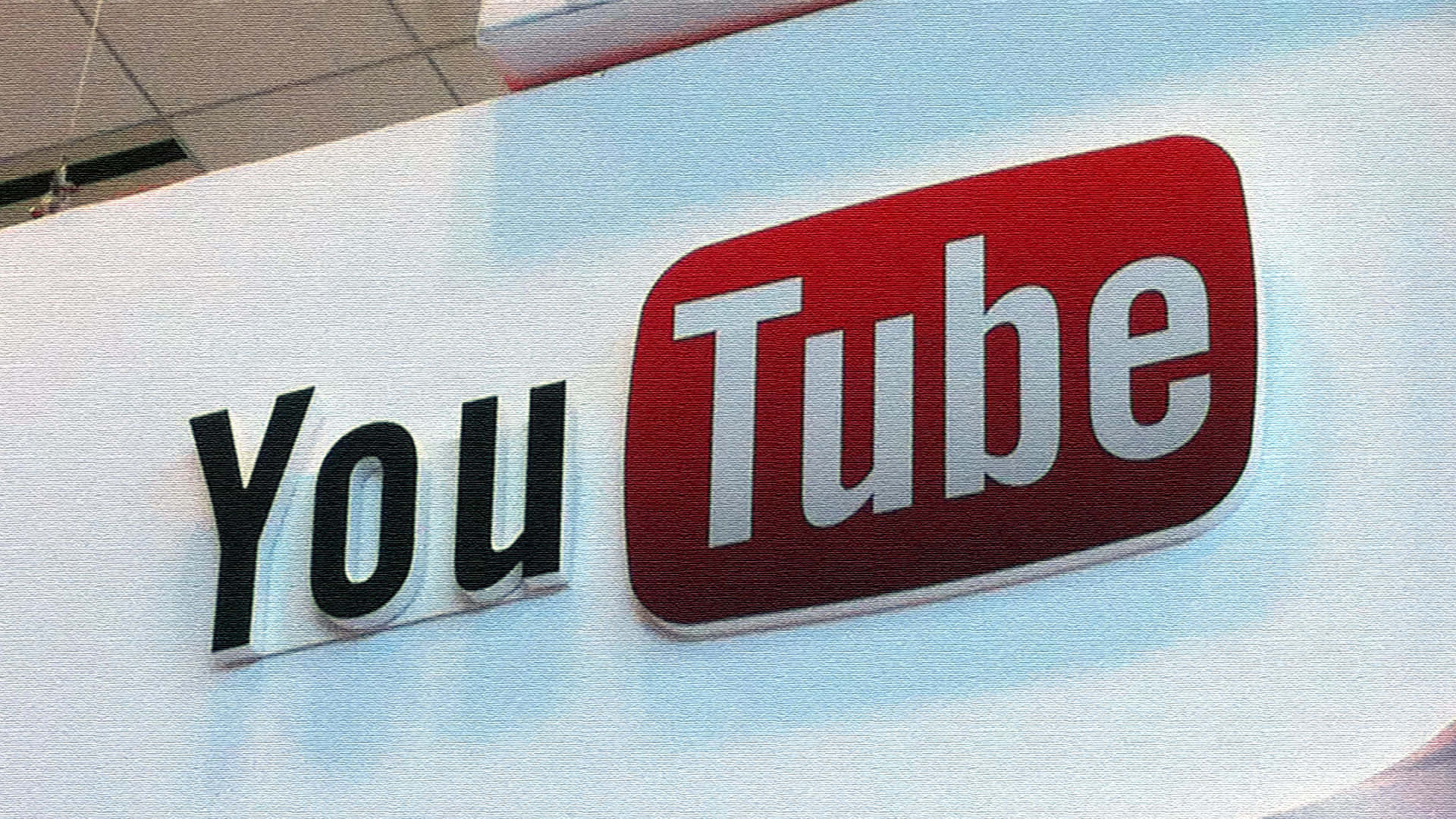 YouTube Logo on a Monochrome Background
