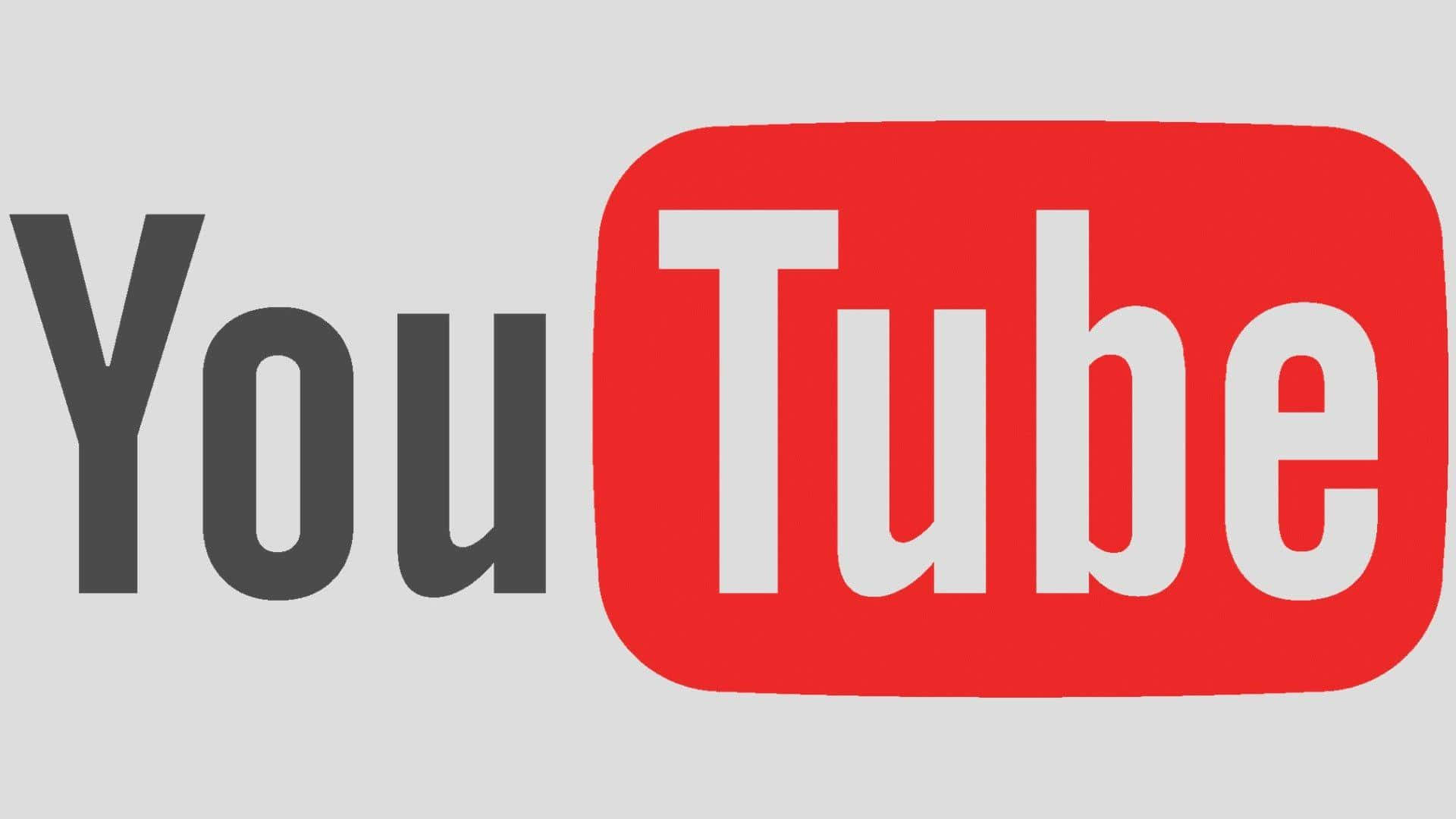 Modern YouTube Logo on Red Background