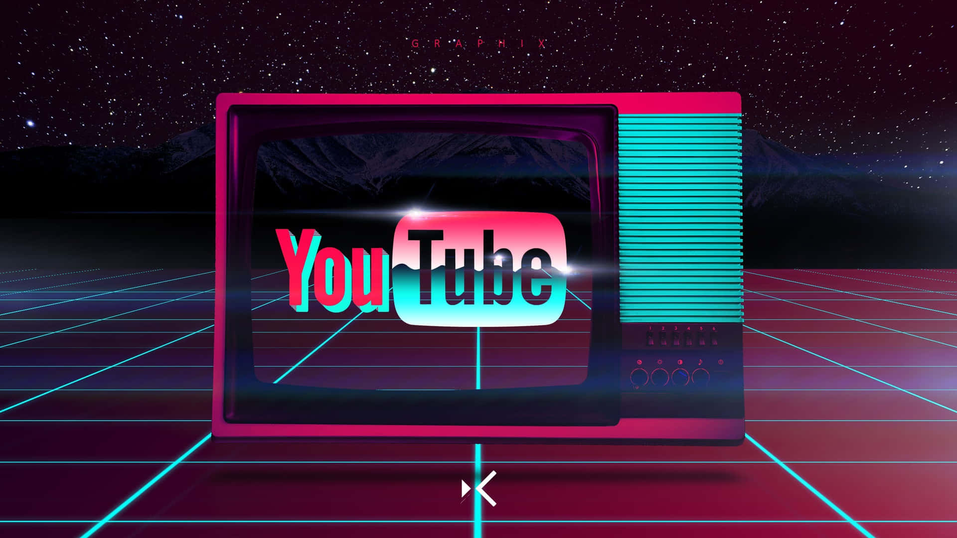 Stylish YouTube Logo on abstract red background