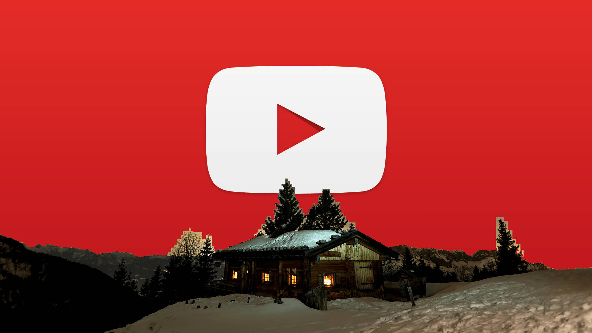 Youtube Logo Over En Kabine Wallpaper