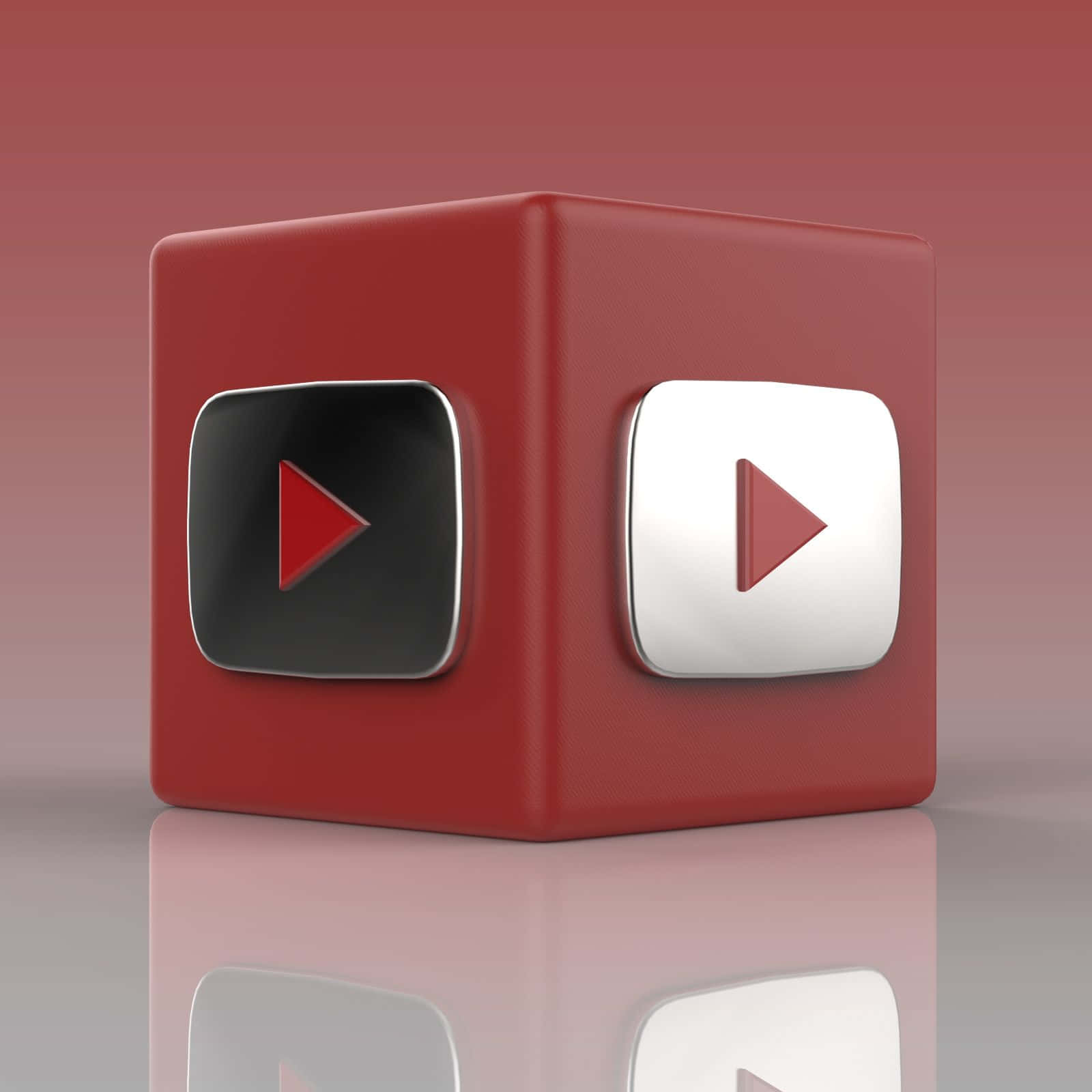 Logotipode Youtube En Un Cubo Rojo