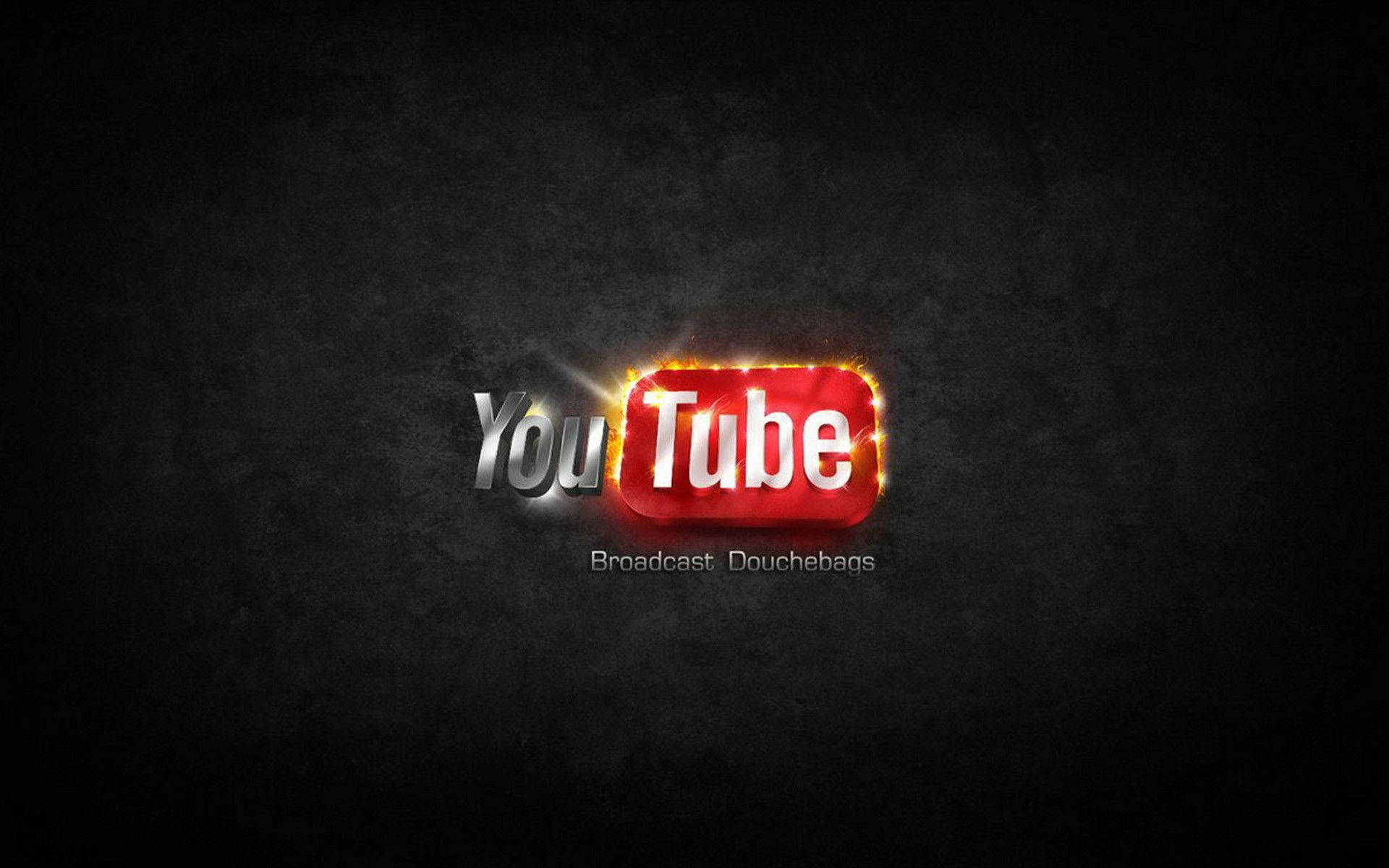 Logo Di Youtube Nel Fuoco Ardente Sfondo
