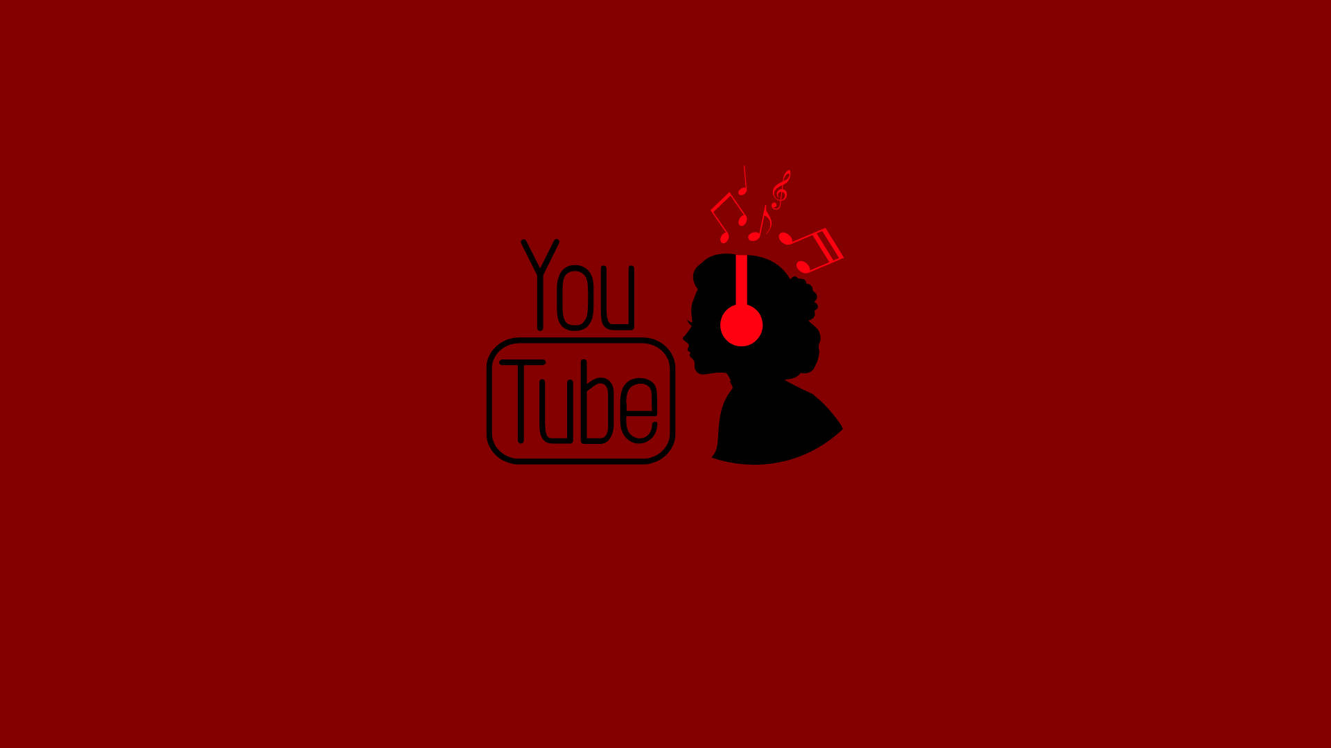 Youtube Logo Med Person Lytte Til Musik Wallpaper