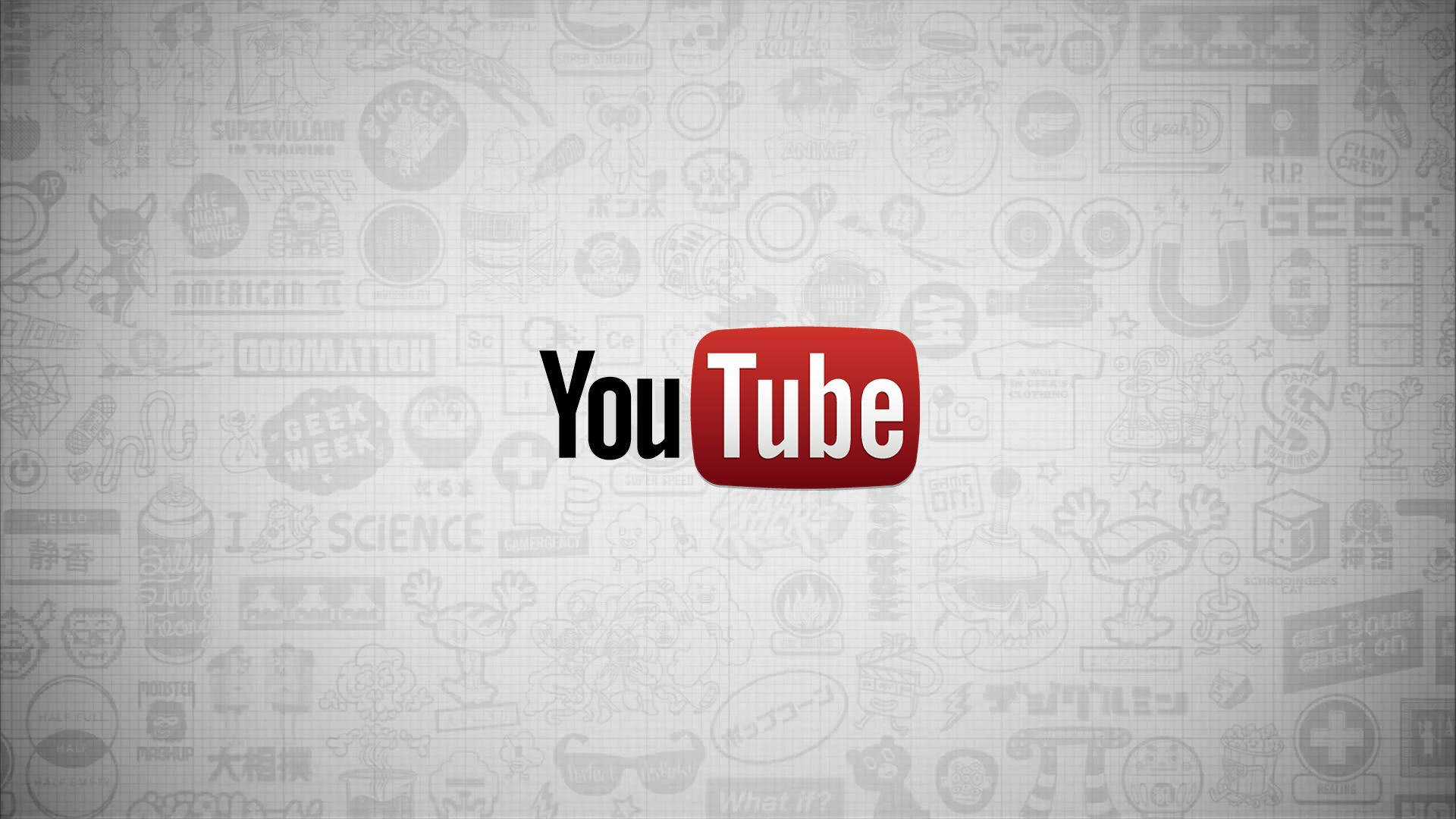 YouTube Logo på søde hvide doodles Wallpaper