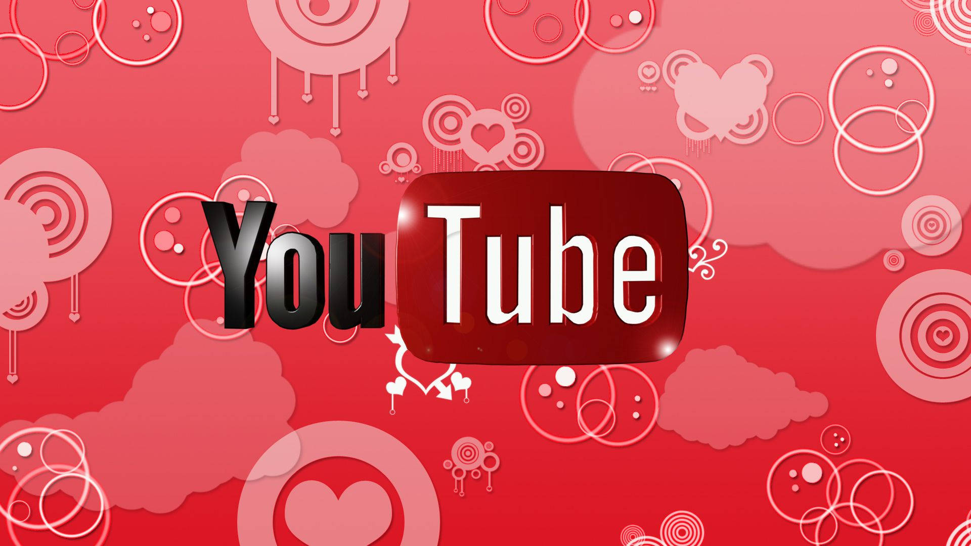 Logotipode Youtube Sobre Un Diseño Geométrico Fondo de pantalla
