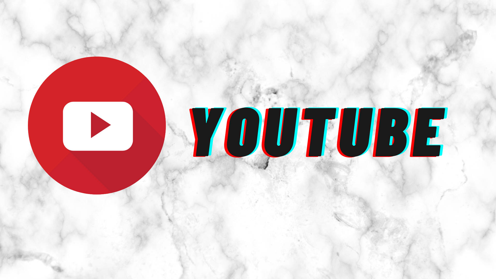Youtube logo på hvid marmorsten. Wallpaper