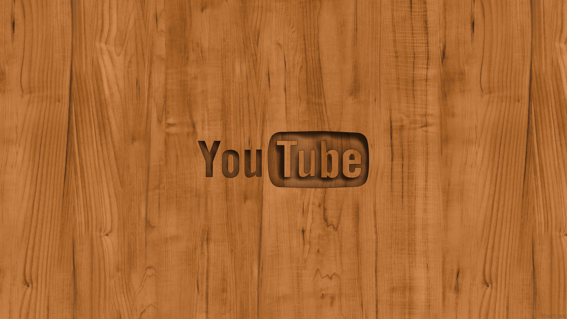 Logotipode Youtube En Madera Fondo de pantalla