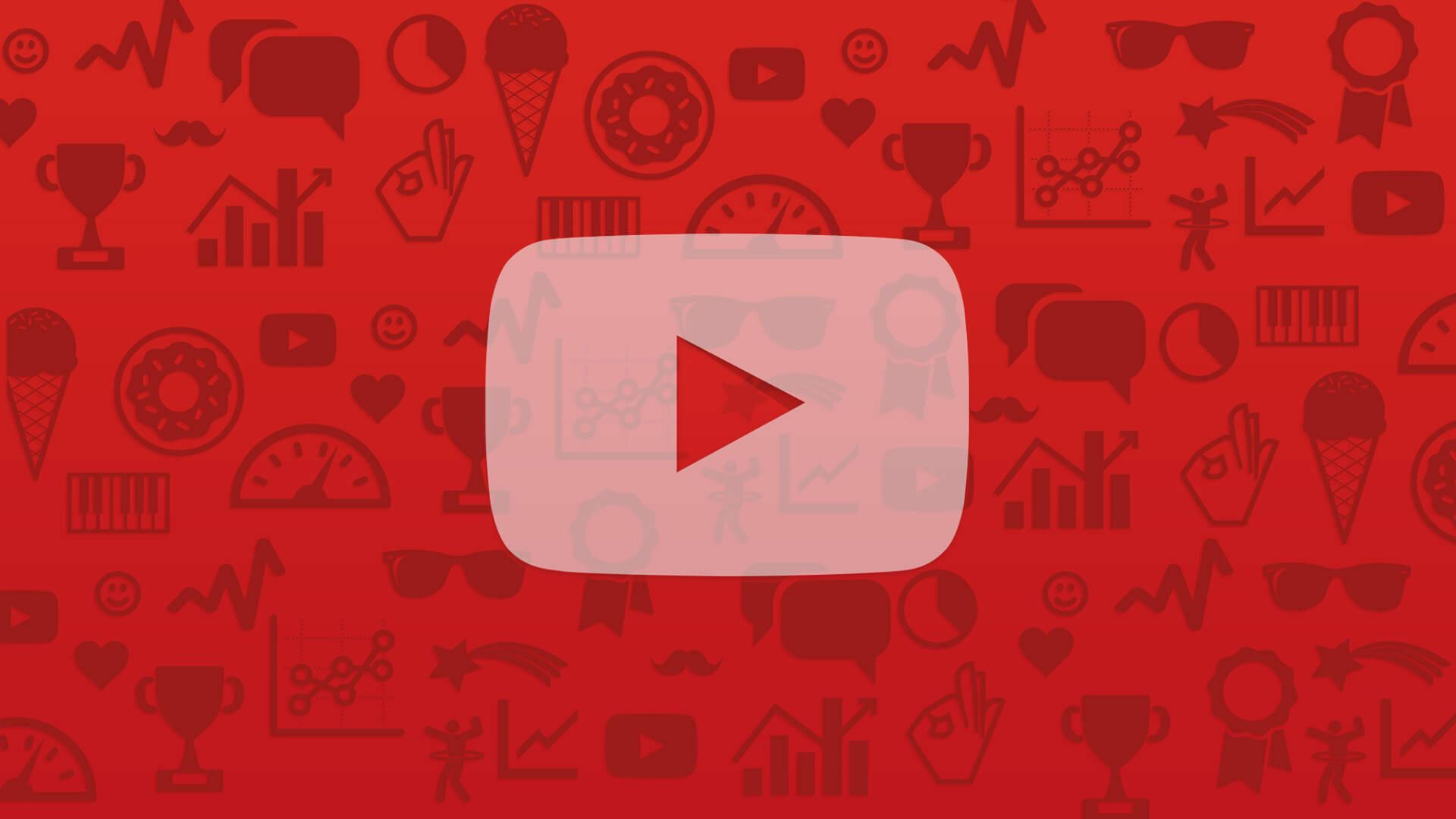Vibrant YouTube logo against a doodle filled backdrop Wallpaper