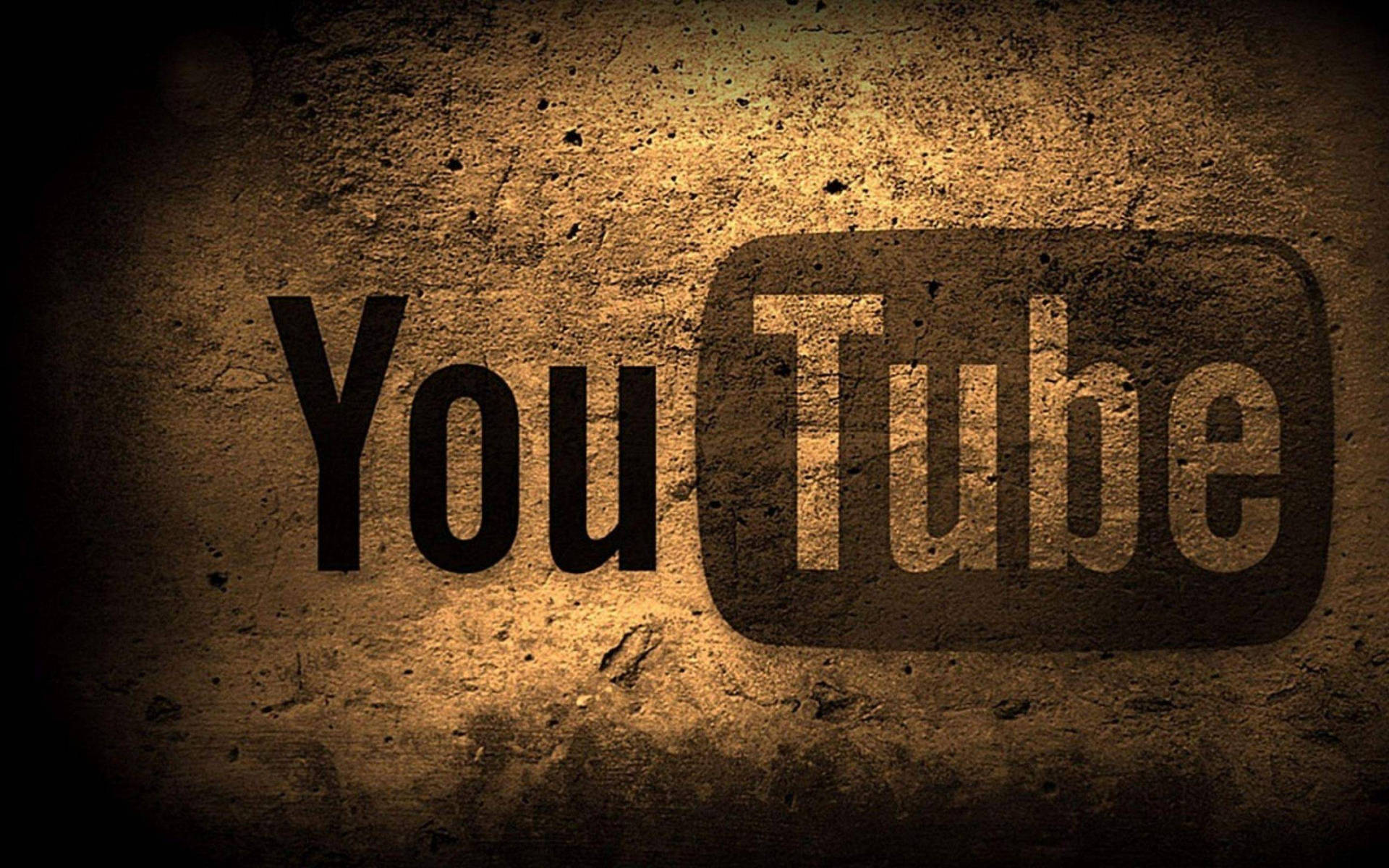 Logo Youtube Timbrato Sul Suolo Sfondo