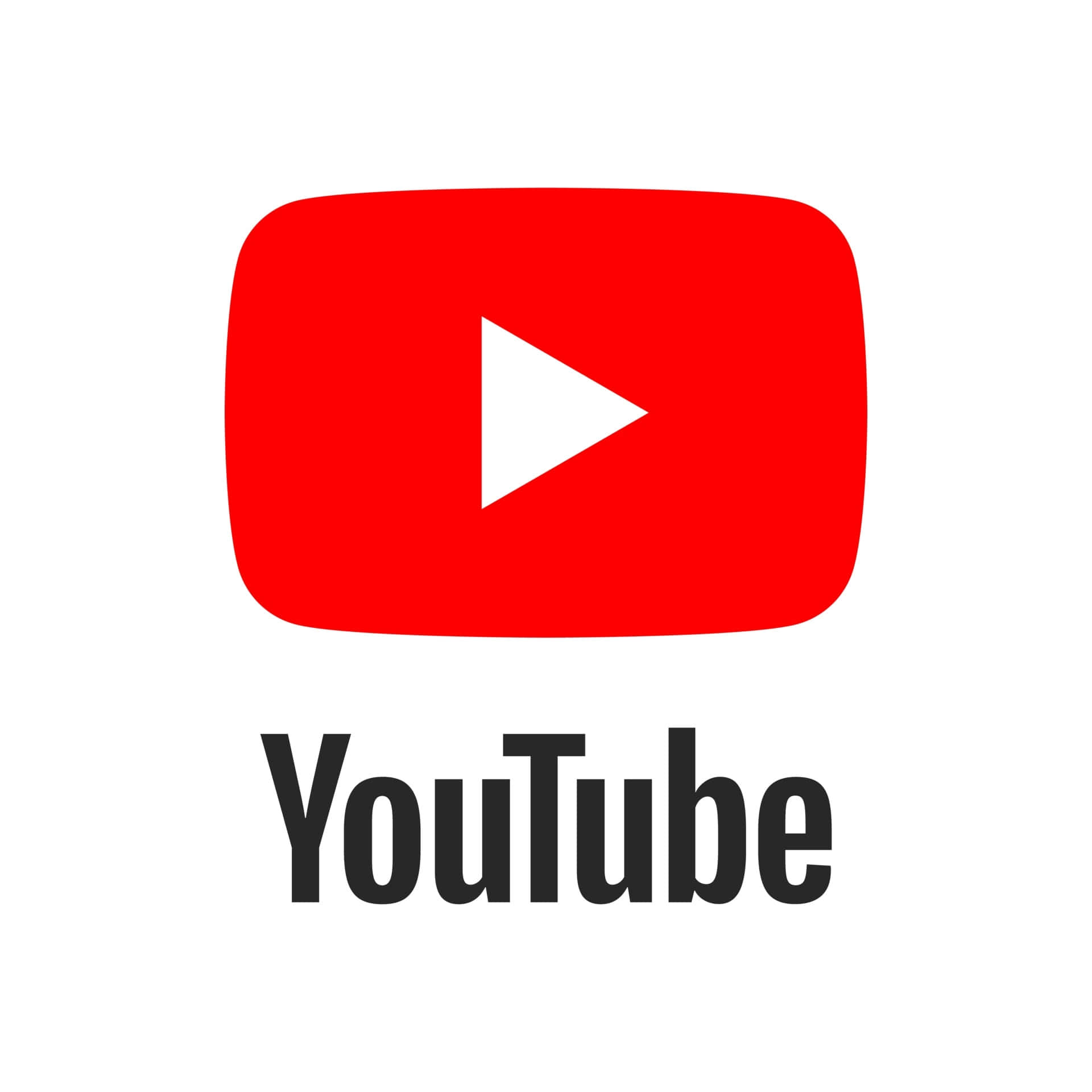Et youtube logo med en rød pil, der klatrer op langs venstre side