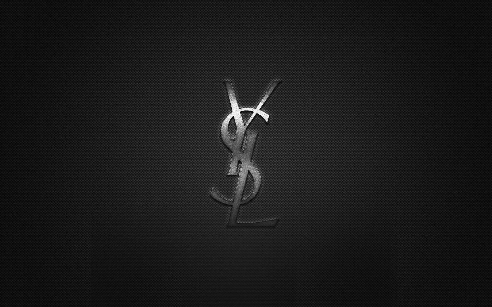 YSL Logo In Carbon Texture Wallpaper