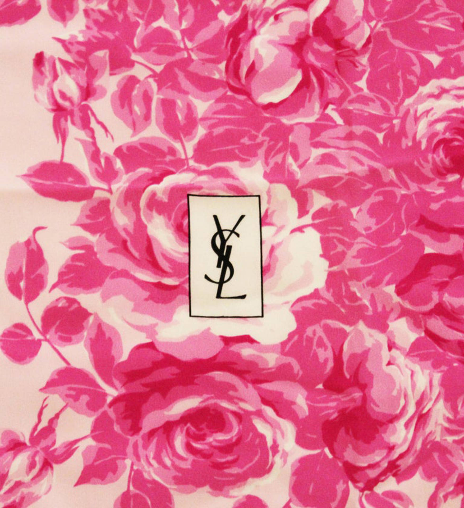 Ysl Logo Rose Scarf Wallpaper