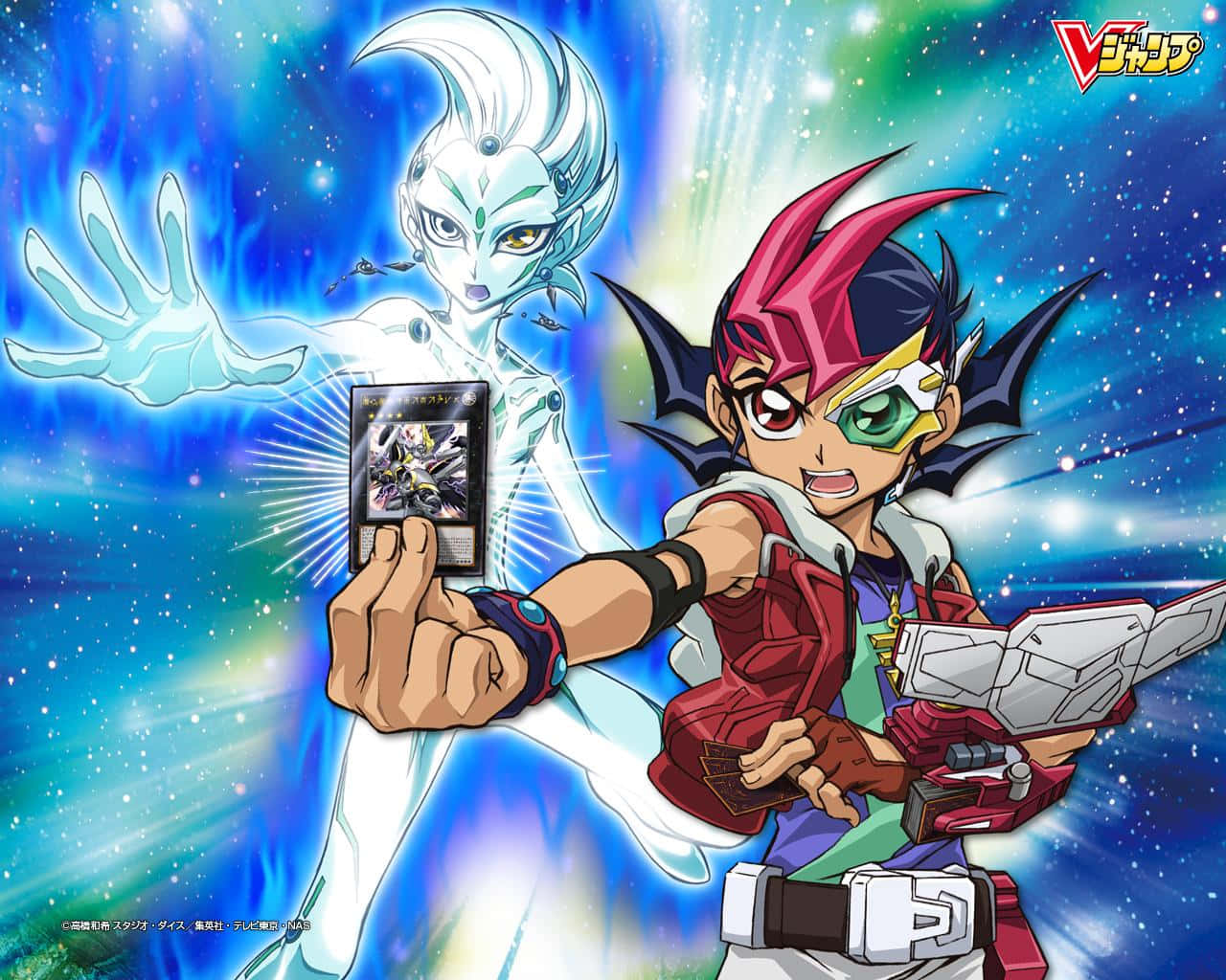 Astral from Yu-Gi-Oh! Zexal in a stunning cosmic background Wallpaper