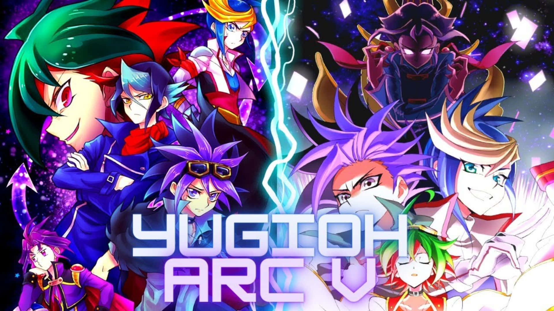 Yu-Gi-Oh! Yugo riding his signature Duel Runner Synchro Dimension's Clear Wing Synchro Dragon Wallpaper
