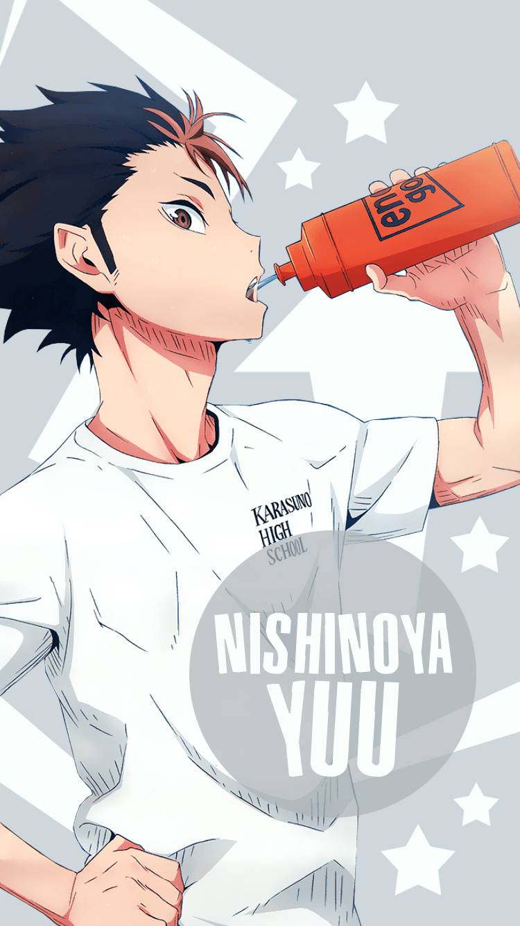 Yu Nishinoya Drinking Water Wallpaper