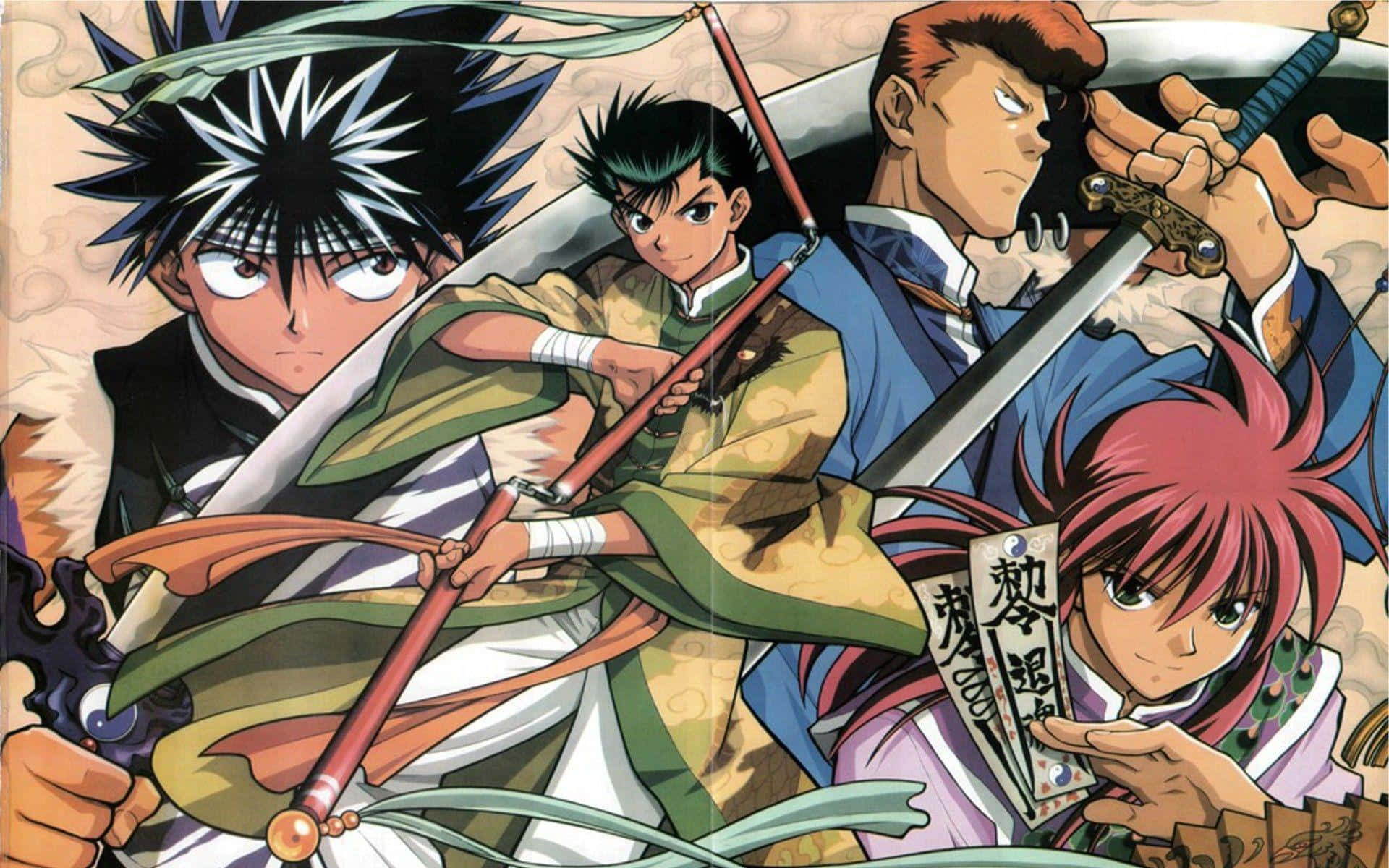 Yusuke and his gang battle their foes in Yu Yu Hakusho