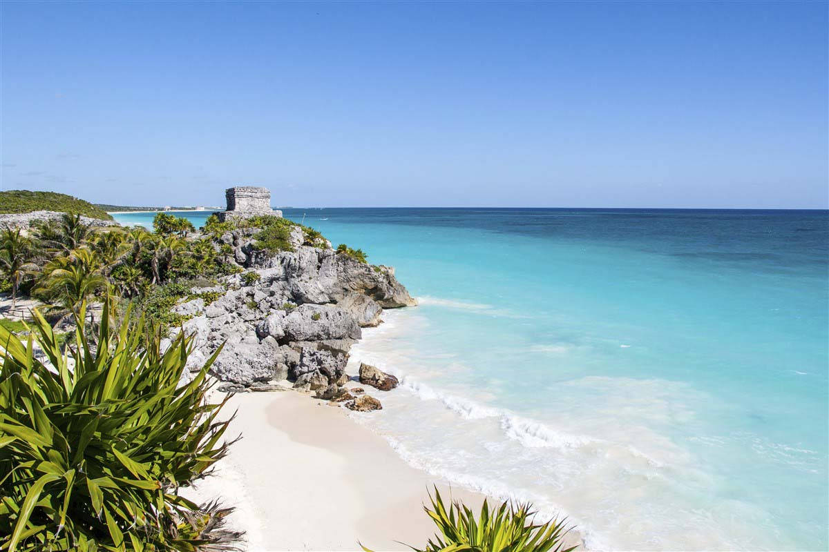 Spiaggiadel Yucatan, Acque Blu Sfondo