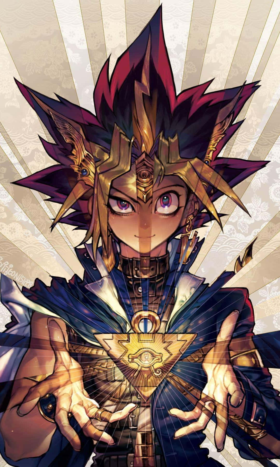 Yugi Muto in action - Unleashing the power of his deck! Wallpaper