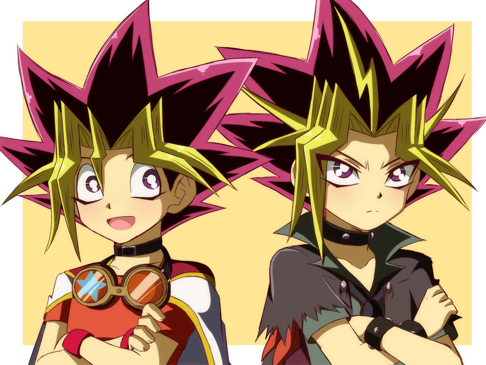 Legendary Yugi Muto with his Duel Monsters cards ready for a fierce battle Wallpaper