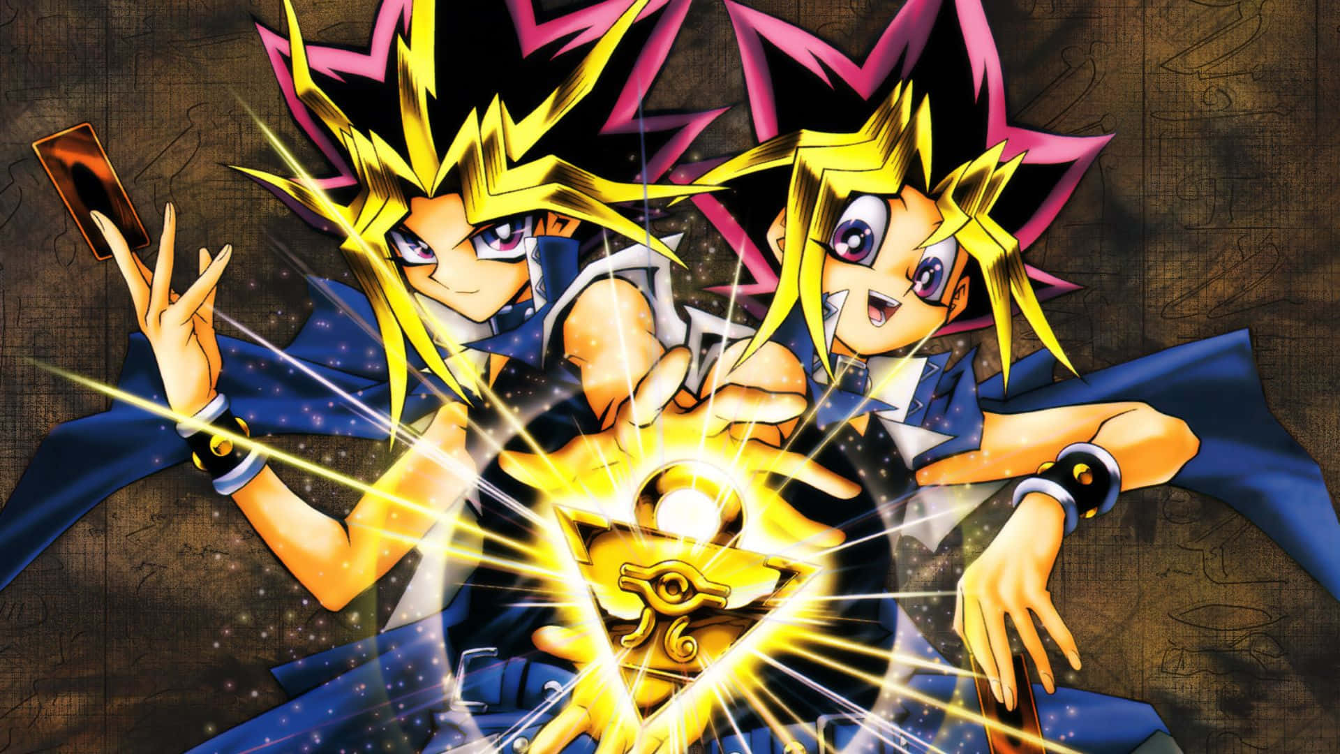 Duelists battle in the world of Yugioh!