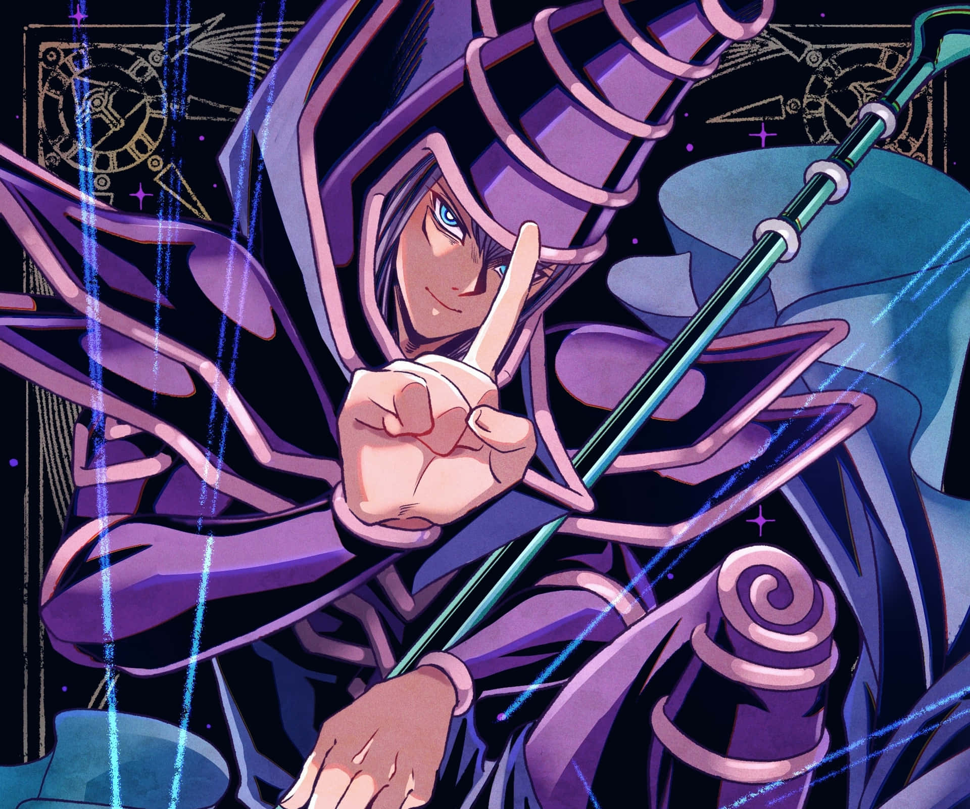 Unleashing the Dark Magician's Power in Yu-Gi-Oh! Wallpaper