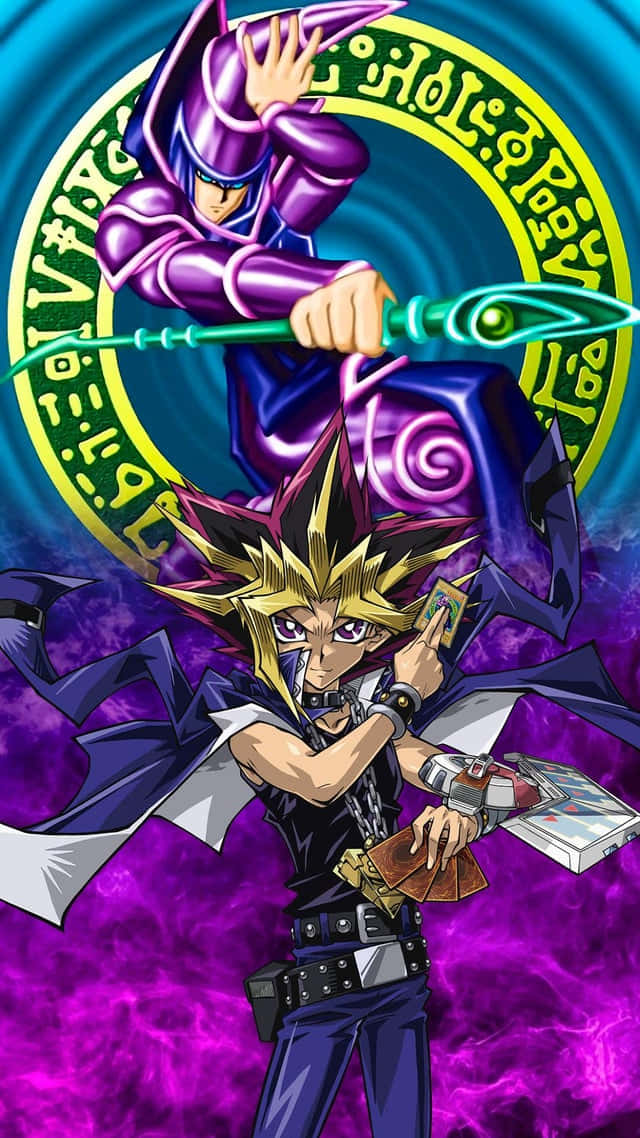 Mighty Dark Magician Casts a Powerful Spell Wallpaper