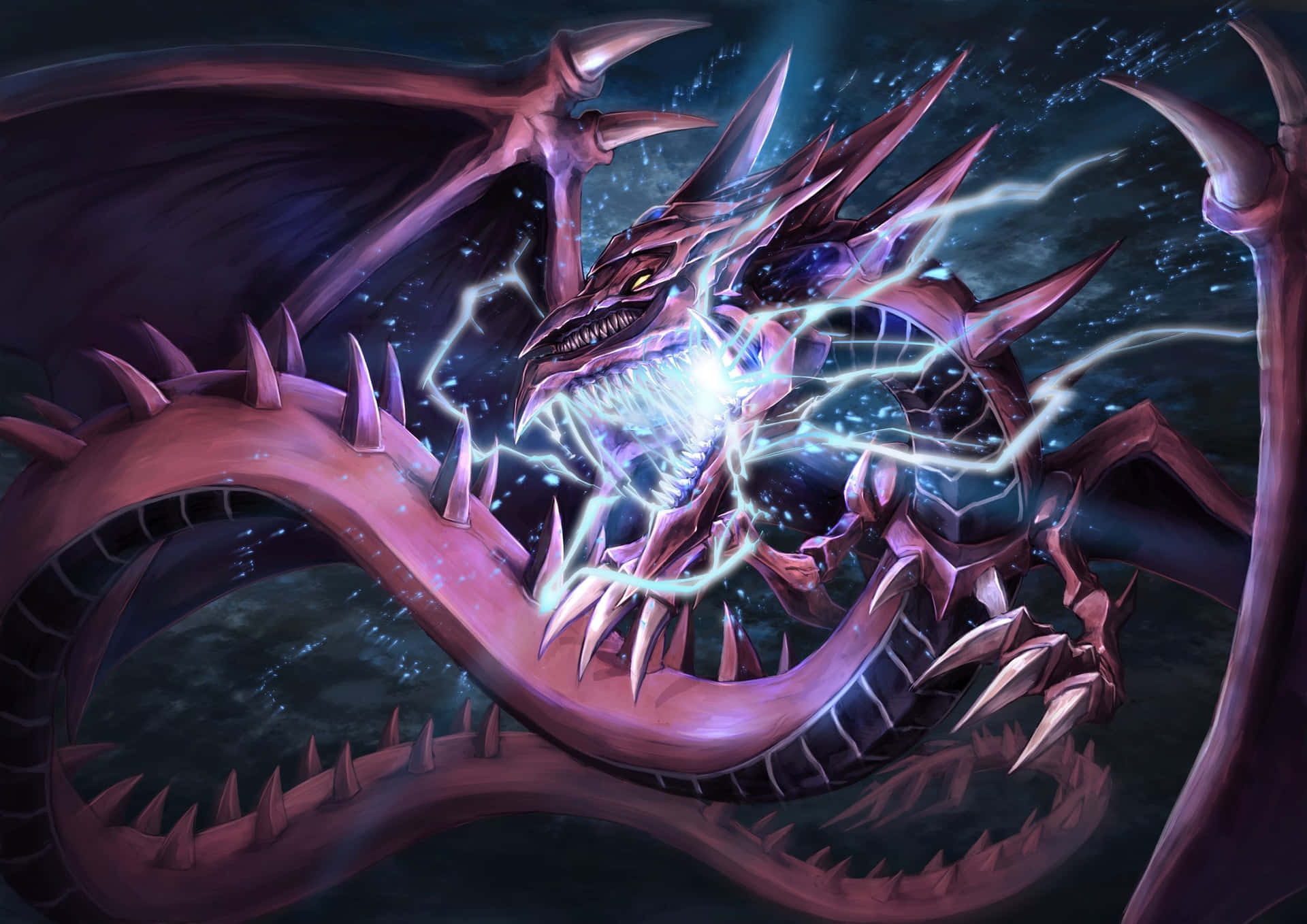 Mighty Yu-Gi-Oh! Dragons locked in an epic battle Wallpaper